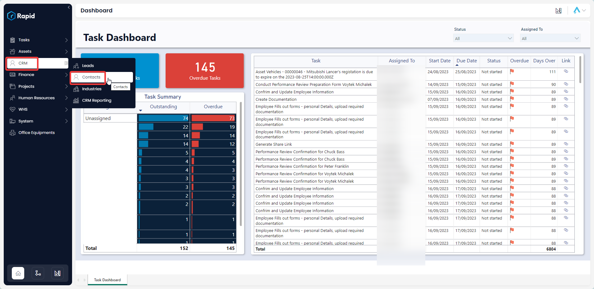 Navigate to Contacts